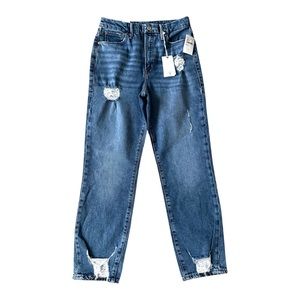 Good American distressed, high-rise jeans NWT